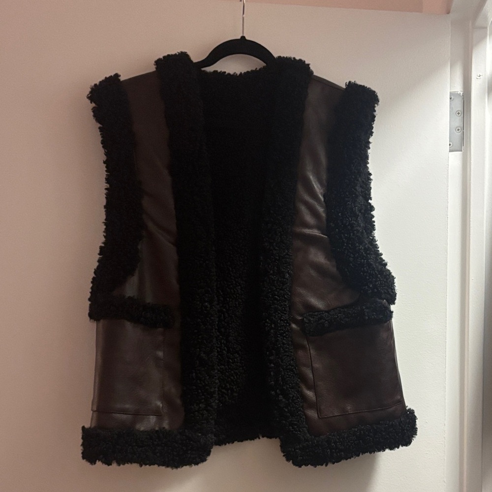 WeWoreWhat Reversible Brown and Black Vest
